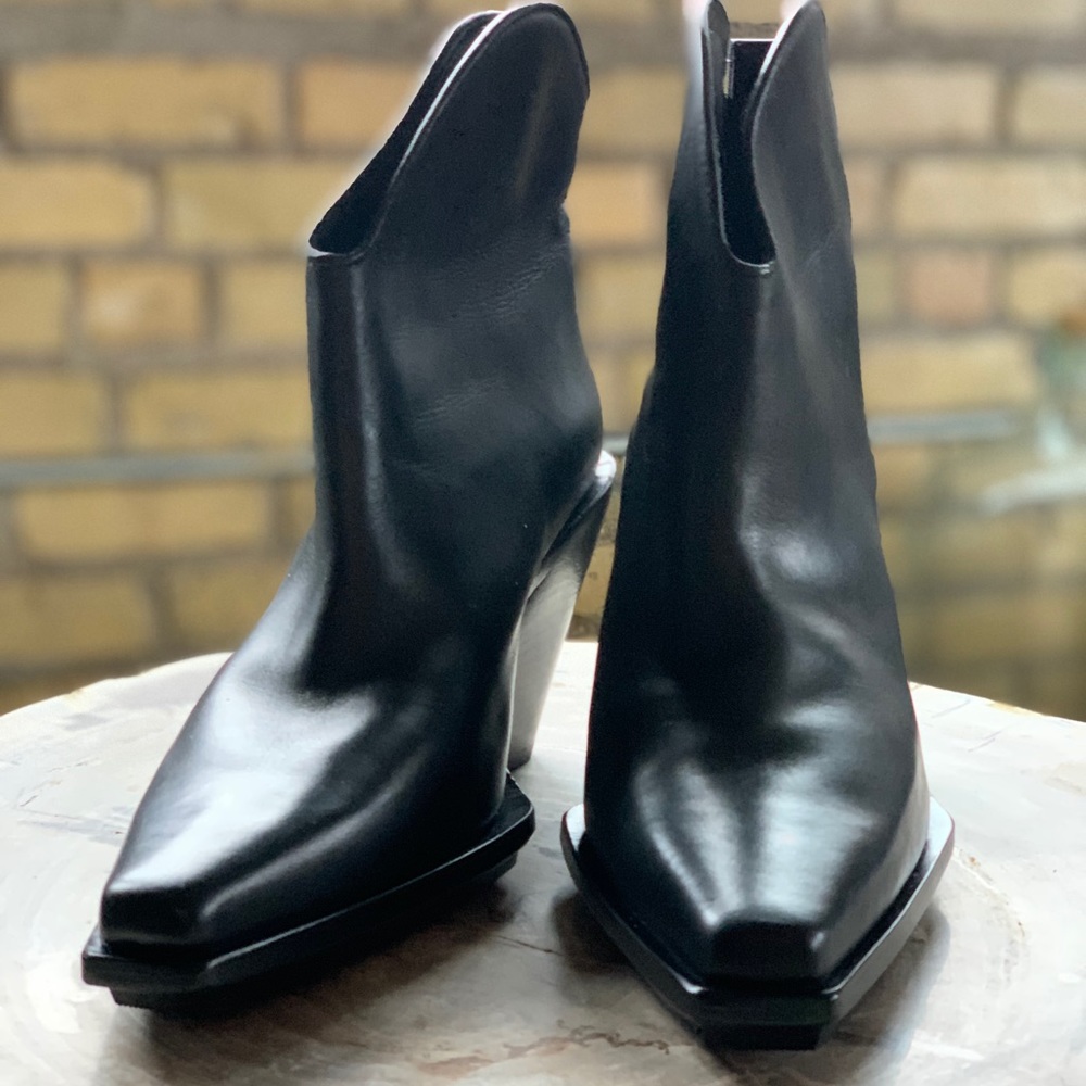 Ann Demeulemeester Black Wedge Heel Boot 10